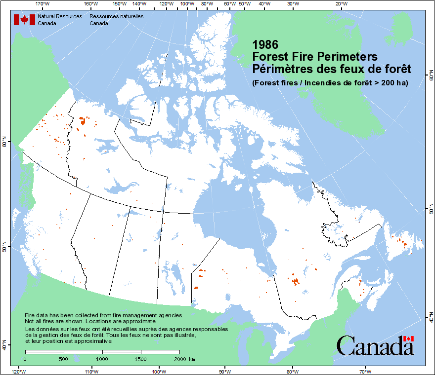 Périmètres des feux de forêt selon les agences