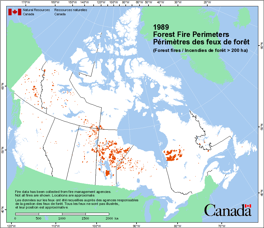 Périmètres des feux de forêt selon les agences